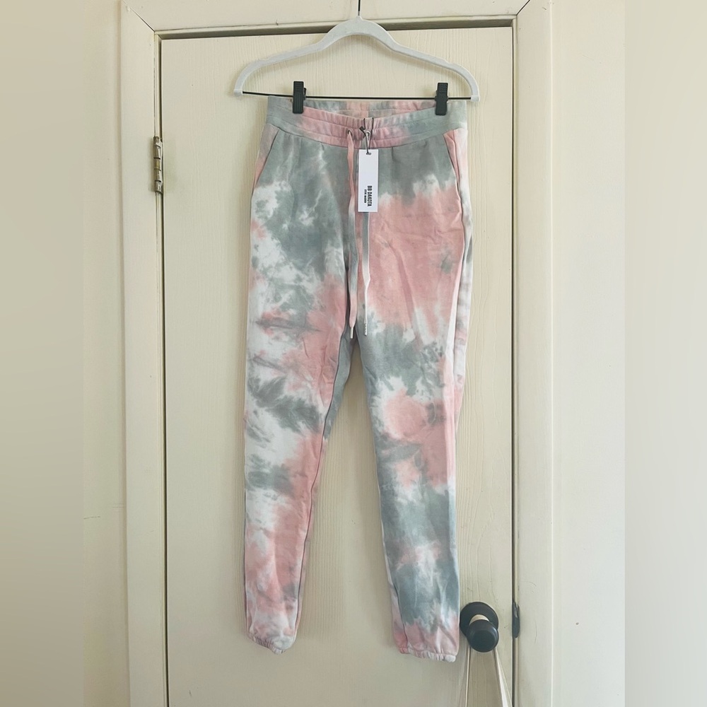 NWT BB Dakota Tie Dye Beach boho Balletcore gym tapered sweat lounge pants xs